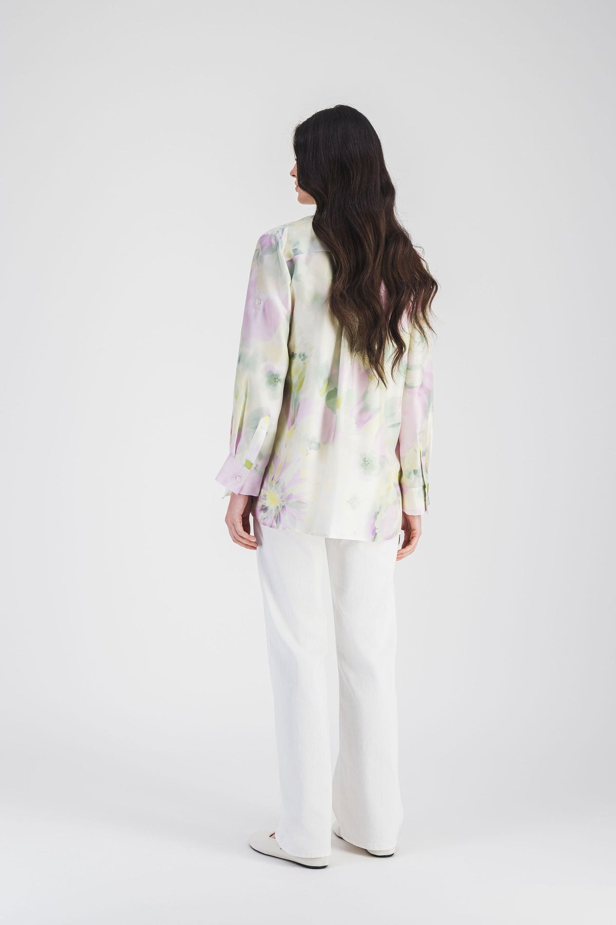 Chemise droite imprimee - Vert d'Eau