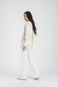 Chemise droite imprimee - Vert d'Eau