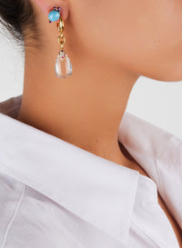 Capri Ceramica earrings in 18K pink gold & Amethyst and Ceramics