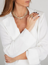 3qty DJV / QTY DISPO : 3-QTY VENDUES : 0-ST : 0% PRIX DJV : 220€ // Or gris 18 ct Bague étoile en or gris 18 carats pavée de Burmalite blanche taille brillant /// RECO : 196€