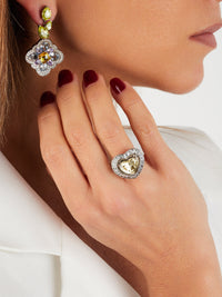 1qty DJV / QTY DISPO : 1-QTY VENDUES : 0-ST : 0% PRIX DJV : 320€ // Argent Rhodié Bague en argent rhodié sertie de Burmalite™ rose taille cœur et taille baguette /// RECO : 338€