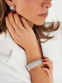 2qty DJV / QTY DISPO : 1-QTY VENDUES : 1-ST : 100% PRIX DJV : 650€ // Argent Rhodié Bracelet en argent rhodié pavée de Burmalite™ blanche taille brillant /// RECO : 576€