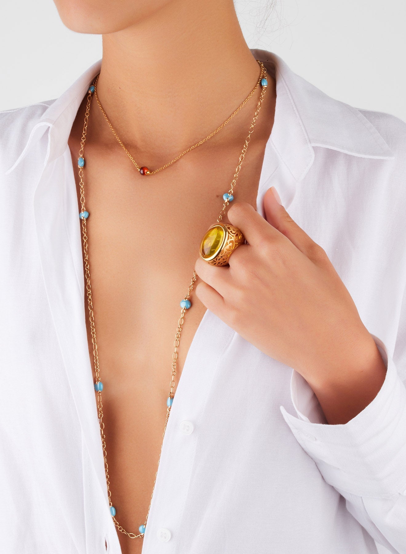 Collier Catene Tango en Or rose 18K & Diamant