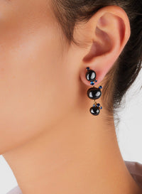 Boucles d'oreilles Capri Ceramica en Or rose 18K & Saphir bleu et Céramique