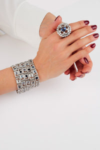 1qty DJV / QTY DISPO : 2-QTY VENDUES : 0-ST : 0% PRIX DJV : 350€ // Argent Rhodié Bague argent rhodié serti Burmalite™ cabochon saphir de synthèse /// RECO : 342€