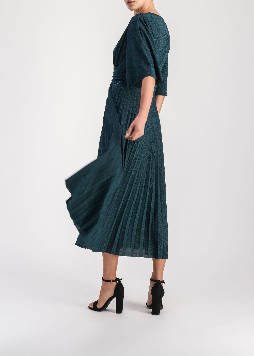 Robe midi évasée - Vert