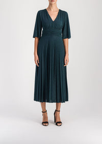 Robe midi évasée - Vert