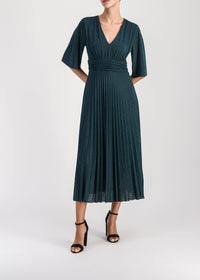 Robe midi évasée - Vert
