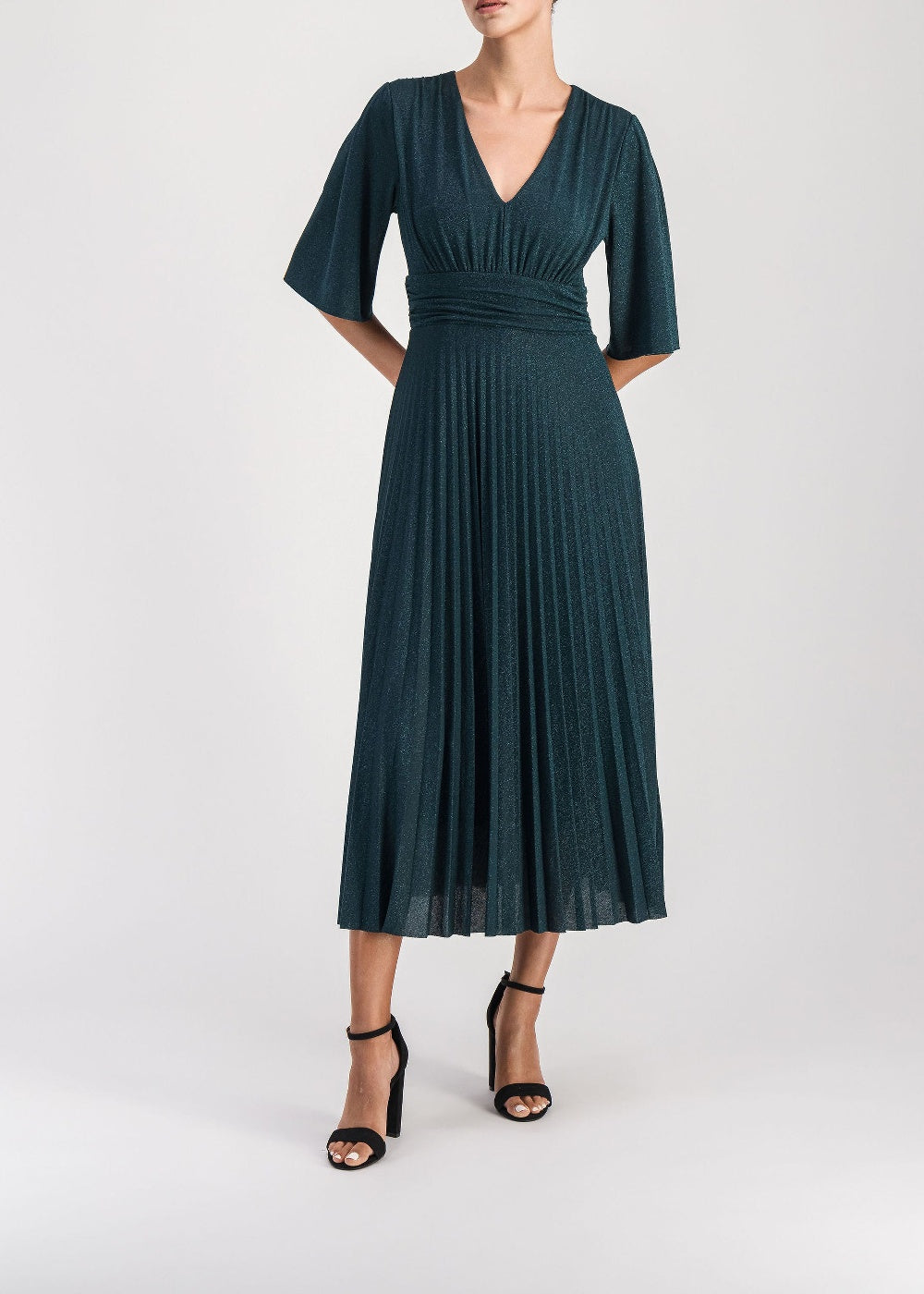 Robe midi évasée - Vert