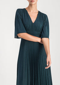 Robe midi évasée - Vert