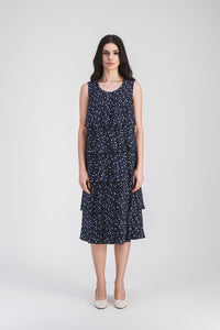 Robe courte a volants - Marine