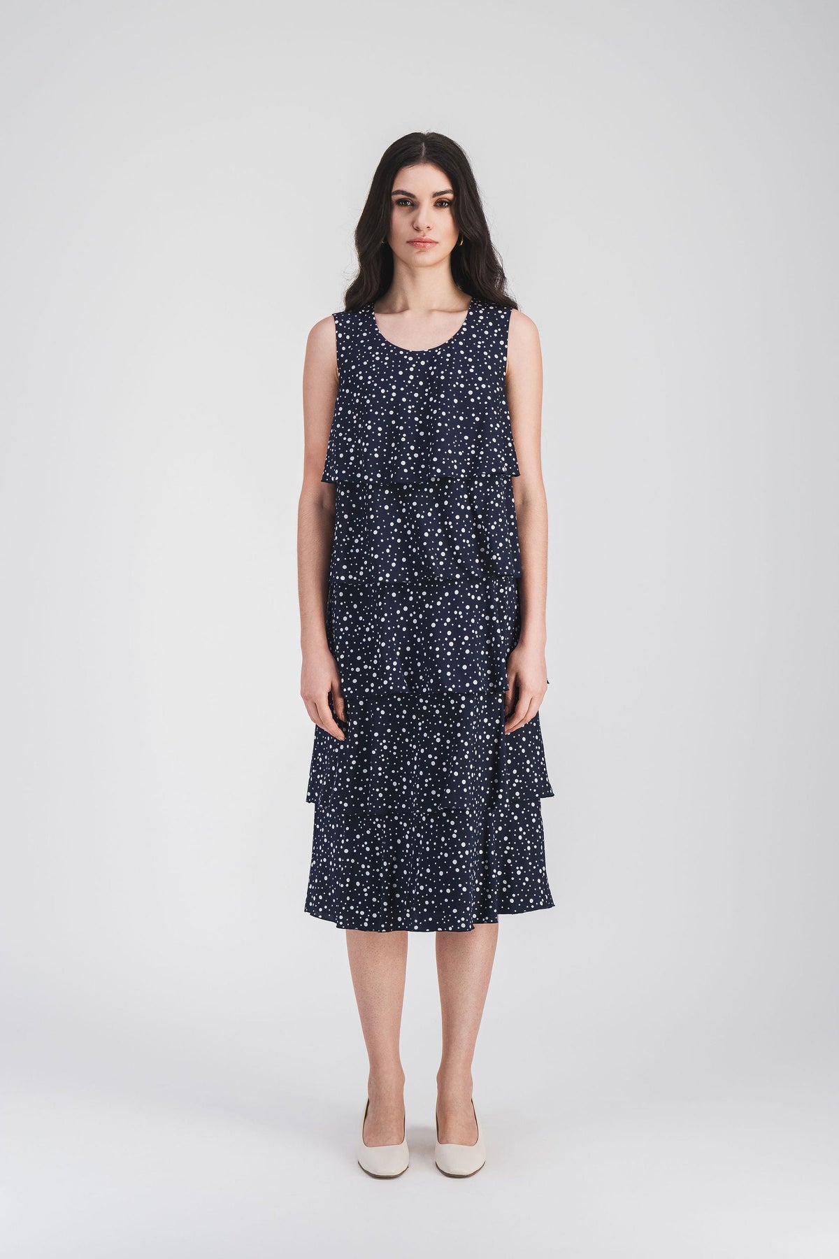 Robe courte a volants - Marine