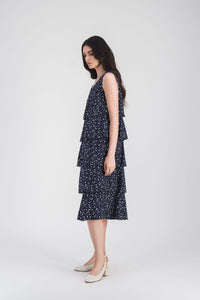 Robe courte a volants - Marine