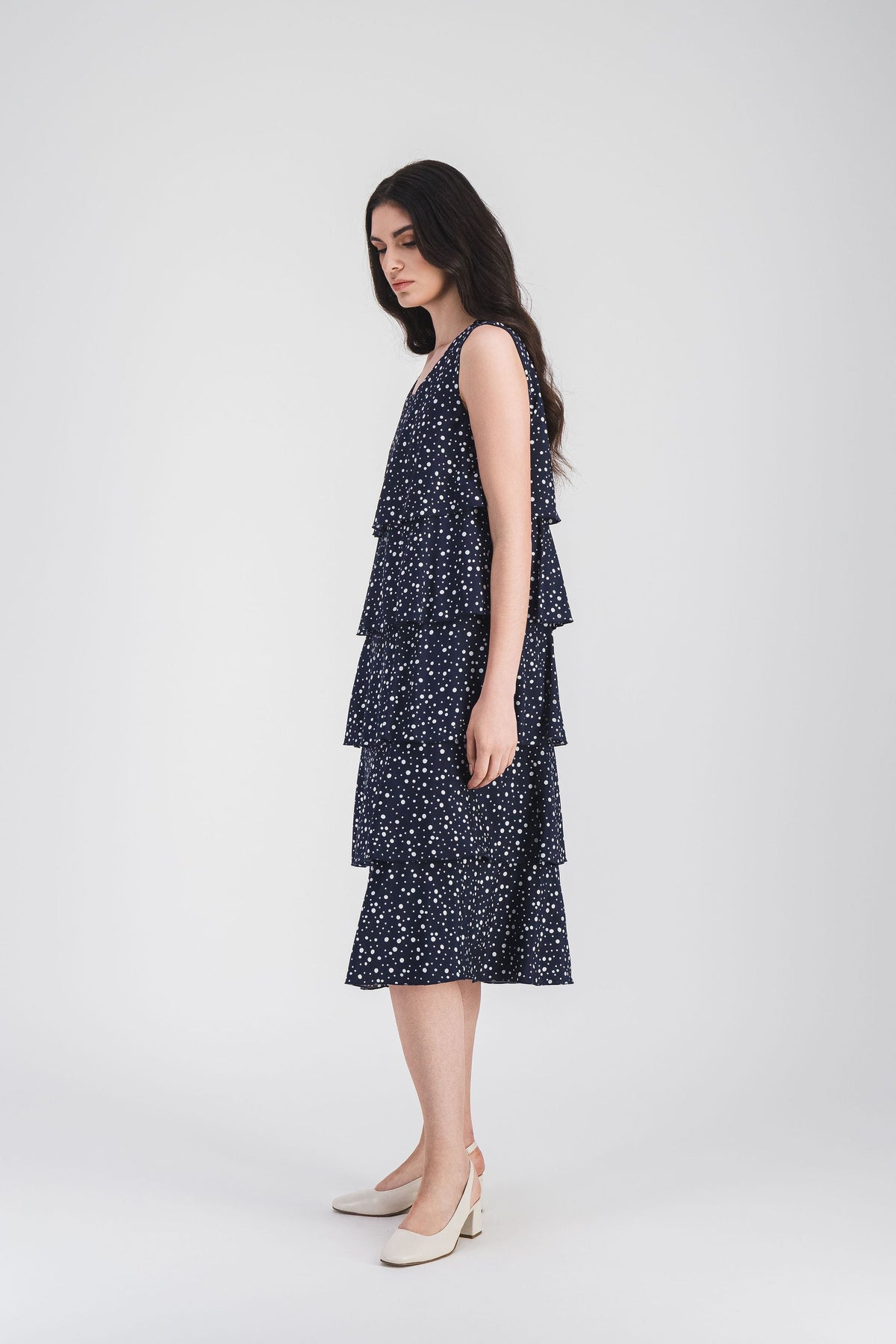 Robe courte a volants - Marine