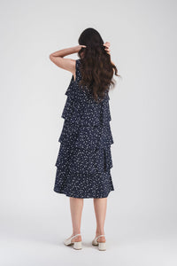 Robe courte a volants - Marine