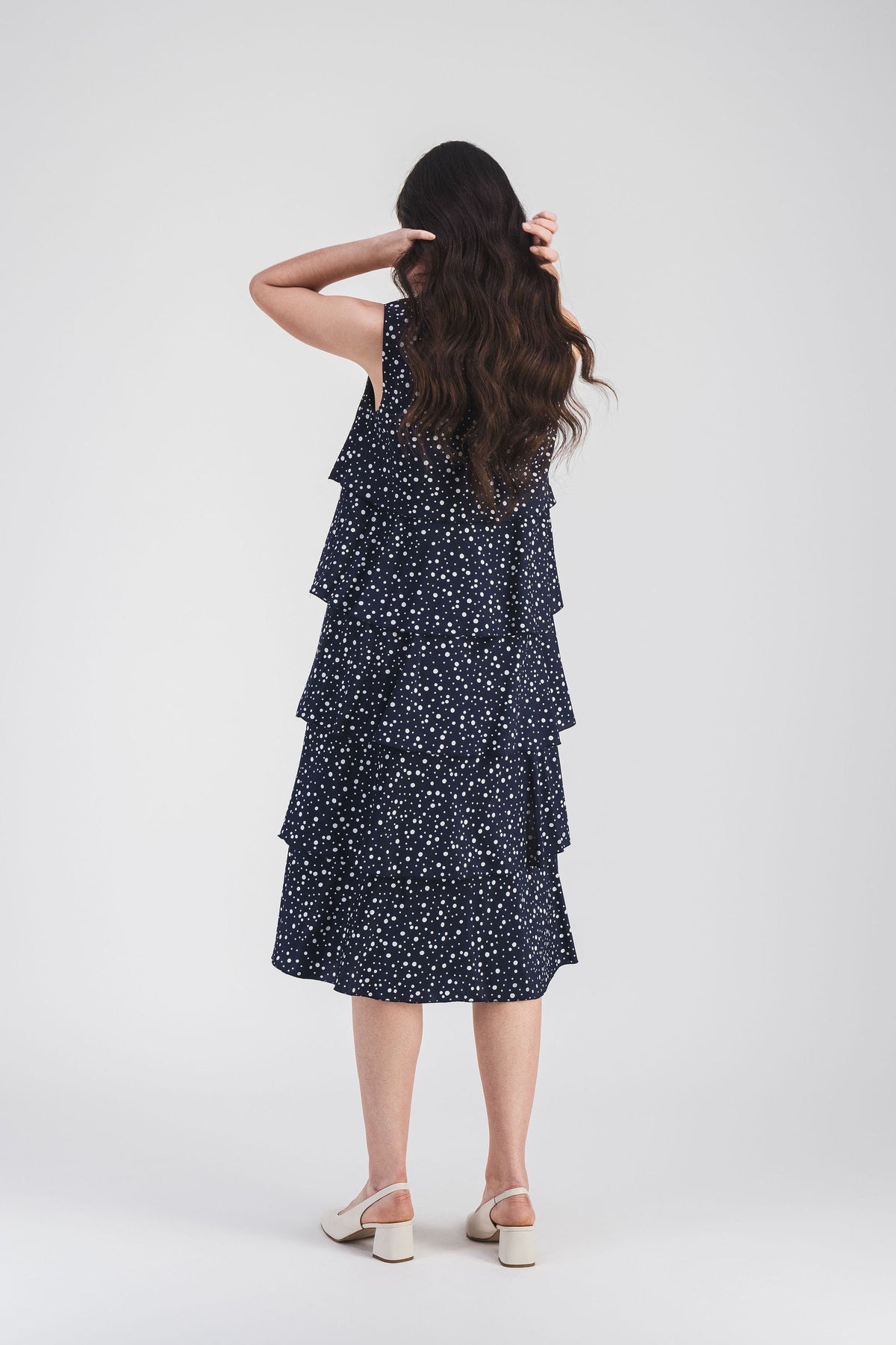 Robe courte a volants - Marine