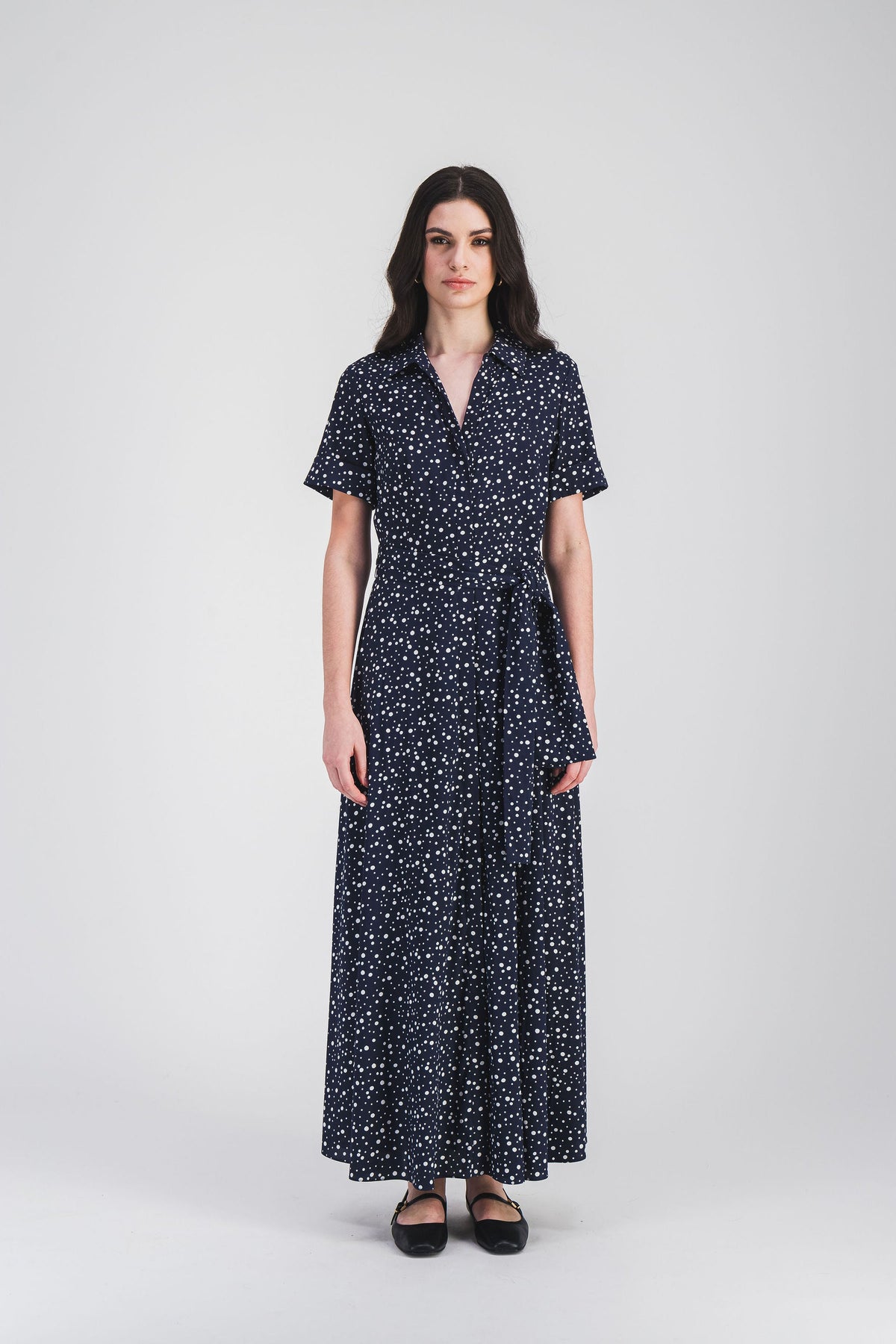 Robe chemise cintree - Marine