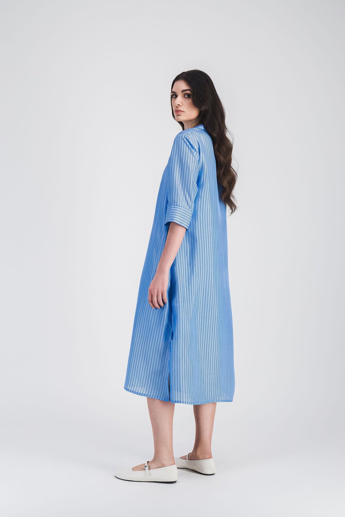 Robe midi style tunique - Bleu Denim