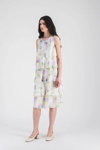 Robe mi longue a volants - Vert d'Eau