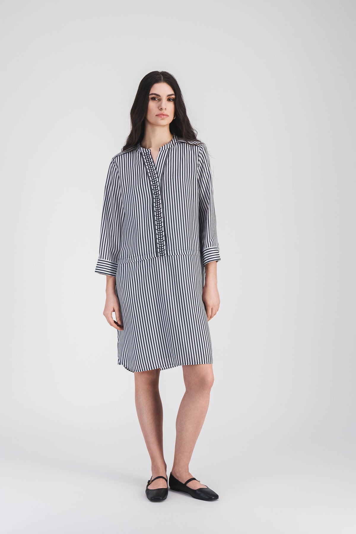 Robe courte col maho - Marine