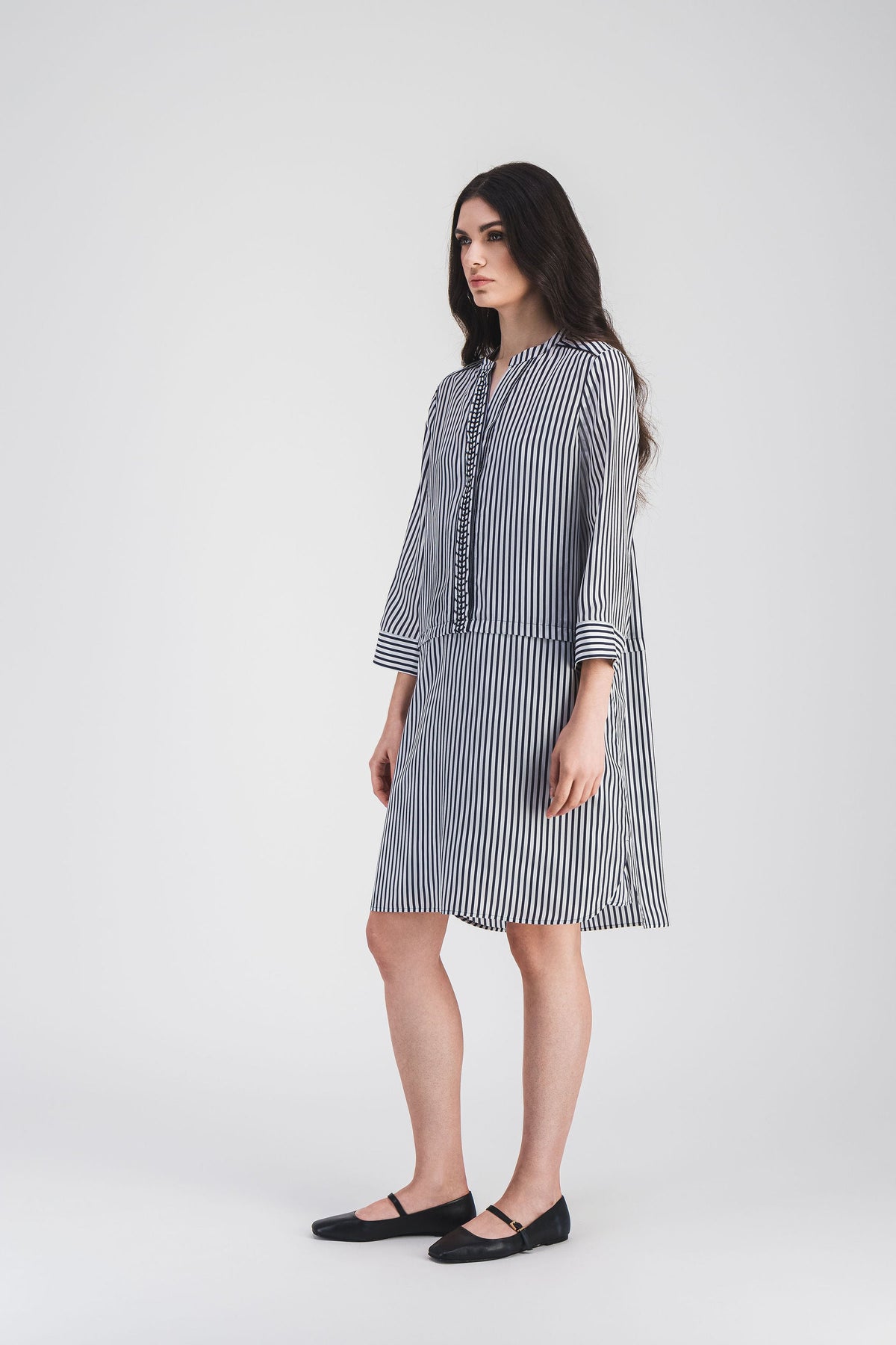 Robe courte col maho - Marine
