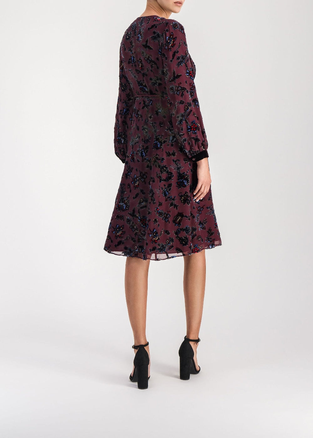 Robe cache-cœur à motif fleuri en soie - Muscat