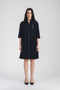 Robe courte style surchemise - Marine