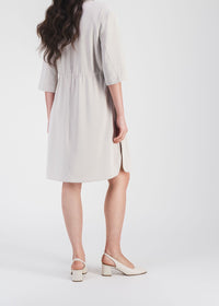 Robe courte esprit surchemise - Béton