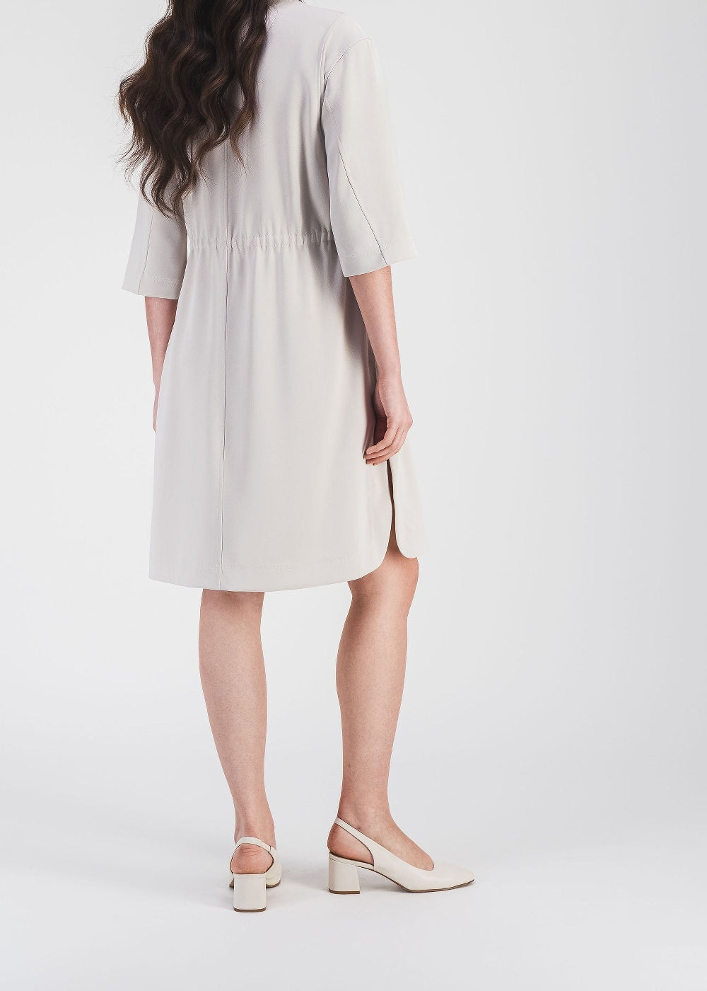 Robe courte esprit surchemise - Béton