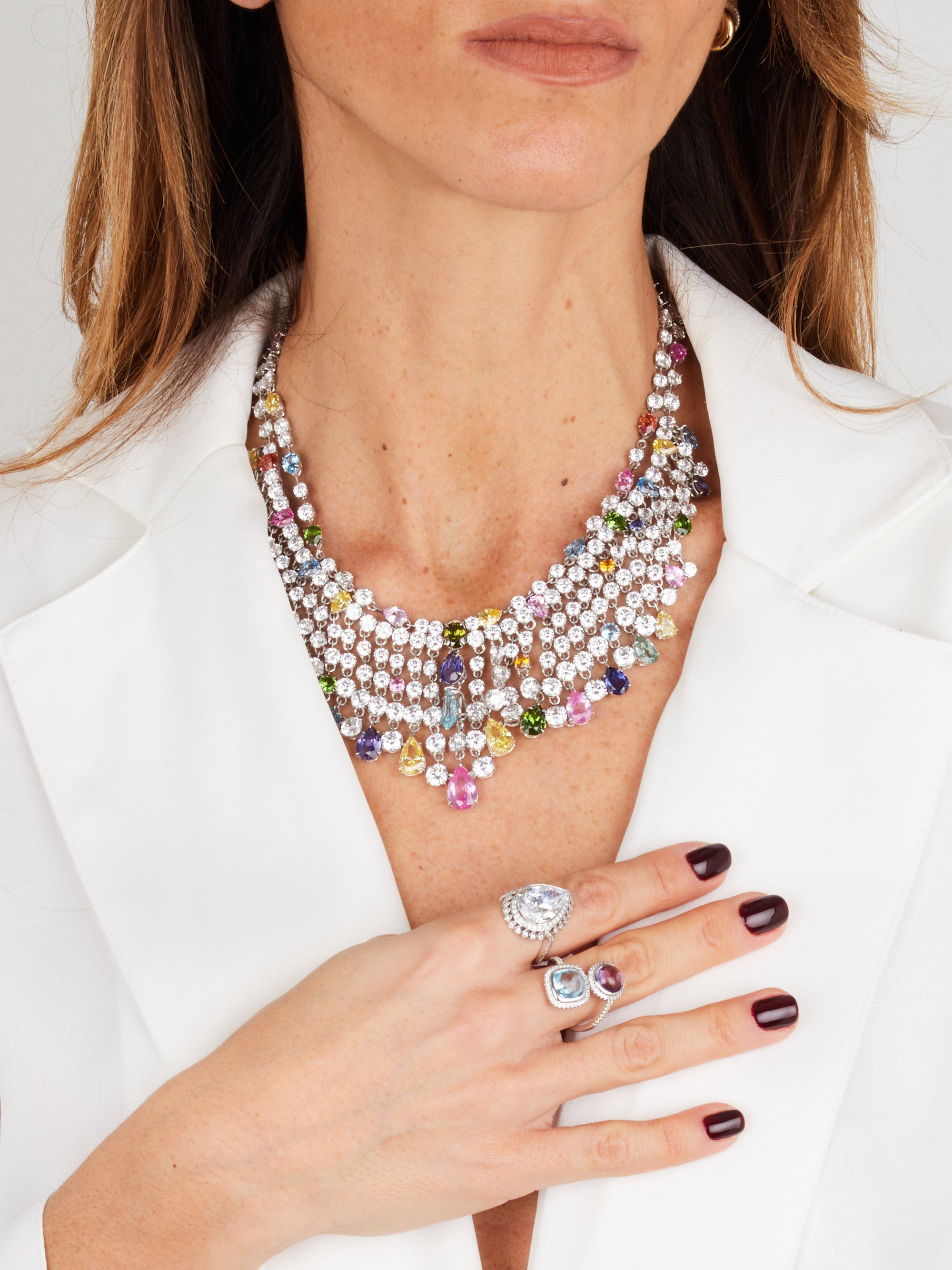 3qty DJV / QTY DISPO : 5-QTY VENDUES : 0-ST : 0% PRIX DJV : 1550€ // Or gris 18 ct Bague Opéra sur or gris sertie de Burmalite™ taille poire blanche /// RECO : 1375€