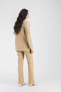 Veste croise 4 trous col - Beige Moyen