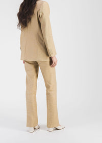 Veste croisée à 4 boutons en lin - Beige