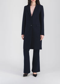 Long straight-cut coat - Navy