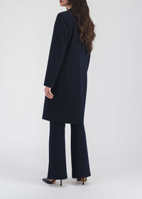 Long straight-cut coat - Navy