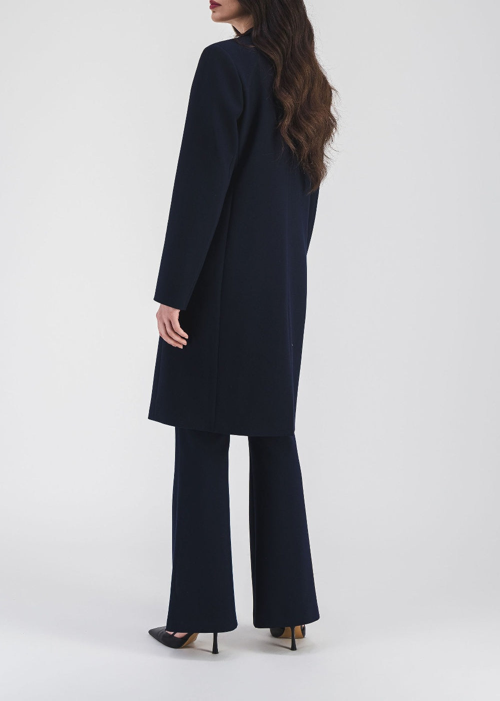 Long straight-cut coat - Navy