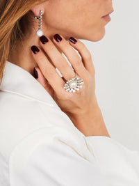 1qty DJV / QTY DISPO : 3-QTY VENDUES : 0-ST : 0% PRIX DJV : 450€ // Argent Rhodié Boucles d'oreille sur argent rhodié système mixte serties de Burmalite™ taille brilant sertis clos /// RECO : 460€