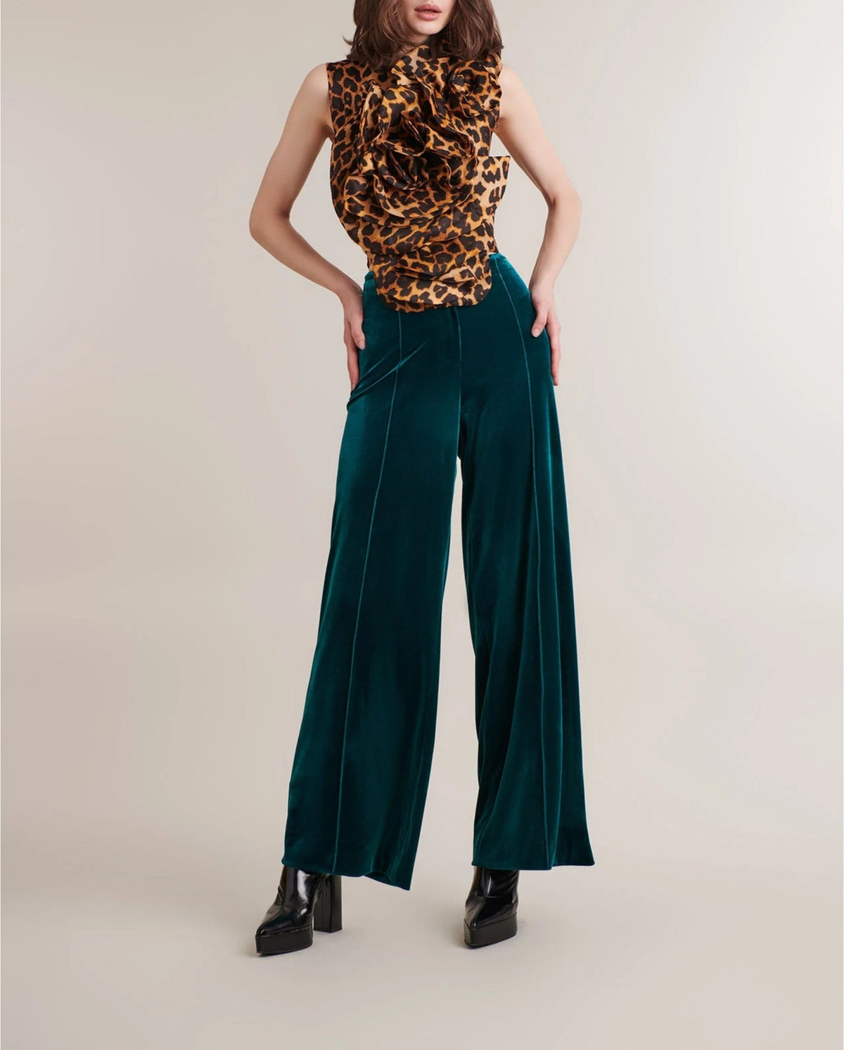 Top Berengaria en soie - Black