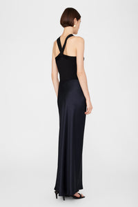 BAR SILK MAXI SKIRT - NIGHT SKY