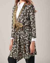Kimono Luna à manches longues en soie - Safran