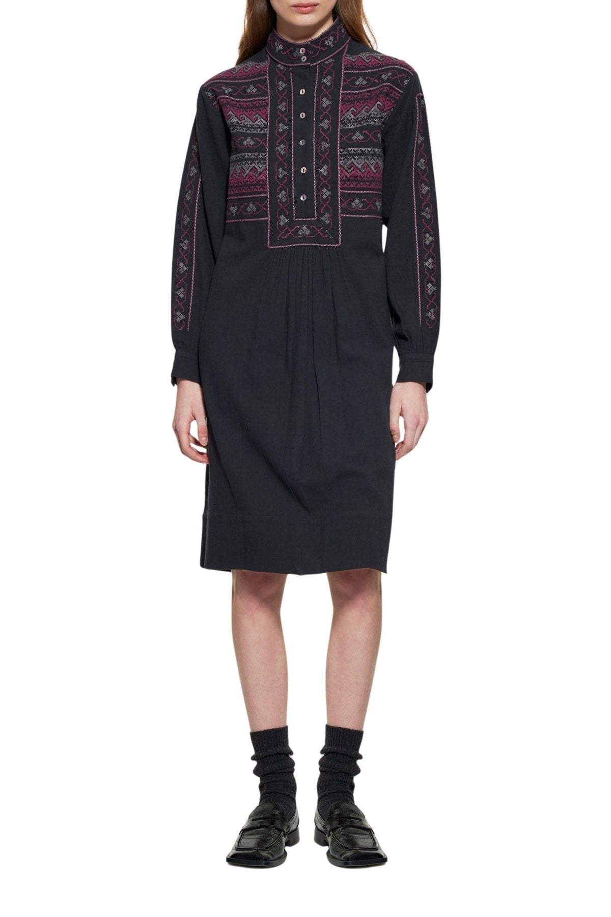 Robe brodée Luna - Black