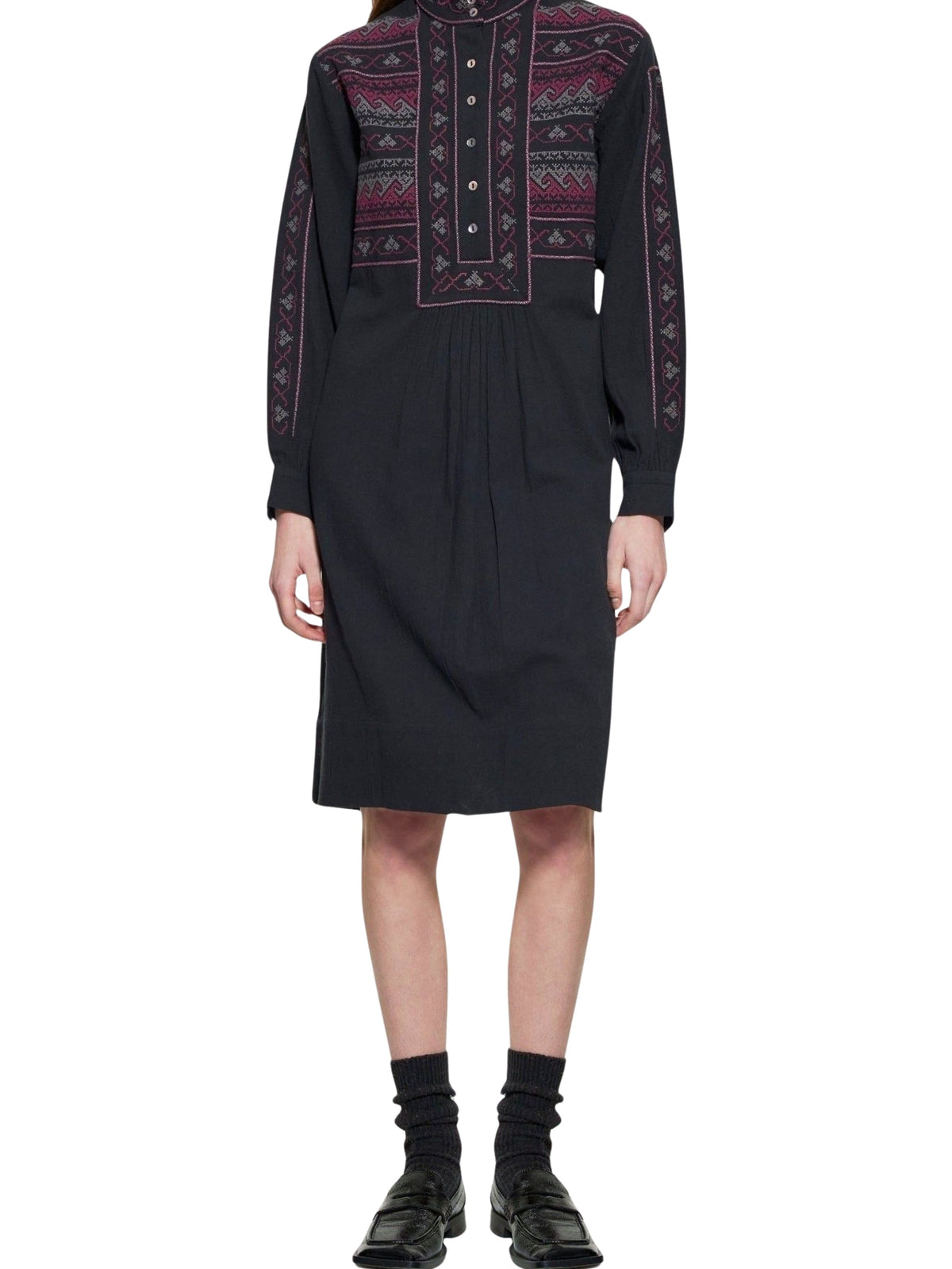 Robe brodée Luna - Black