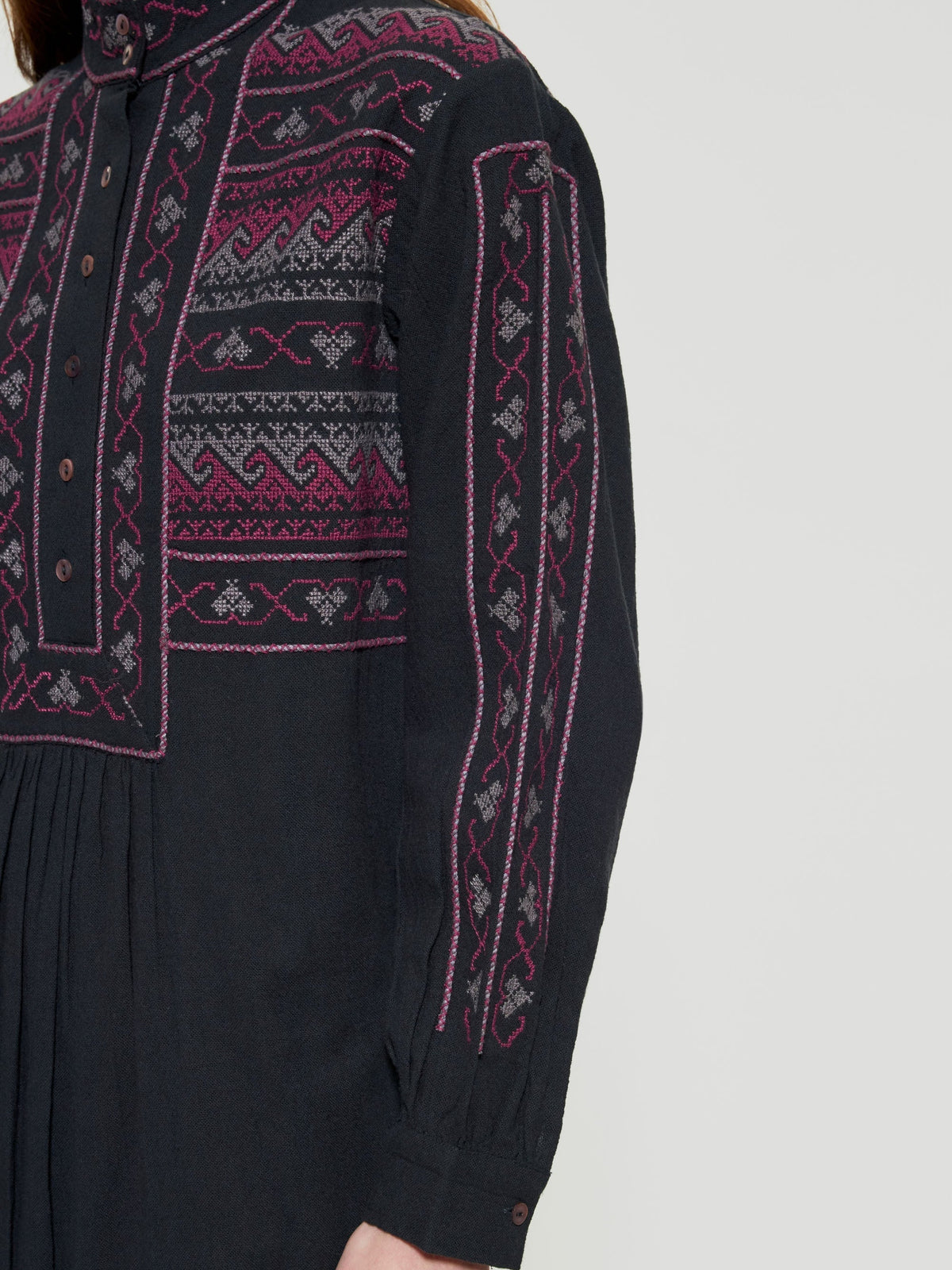 Robe brodée Luna - Black