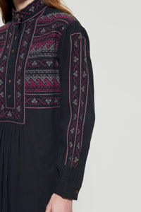 Robe brodée Luna - Black