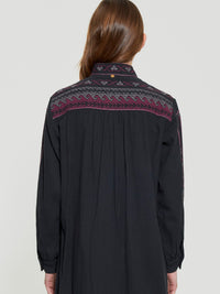 Robe brodée Luna - Black