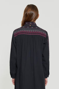 Robe brodée Luna - Black