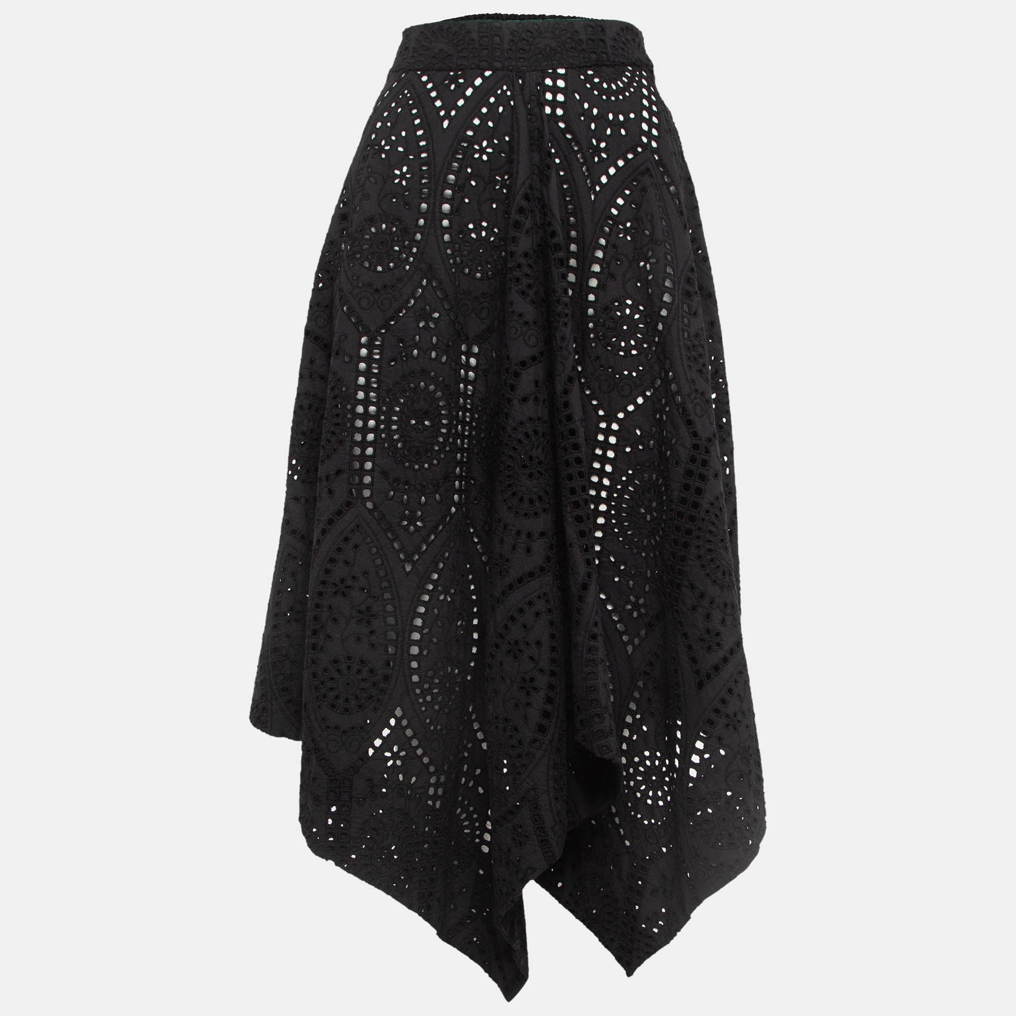 Jupe en broderie anglaise - Black