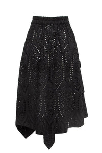 Jupe en broderie anglaise - Black
