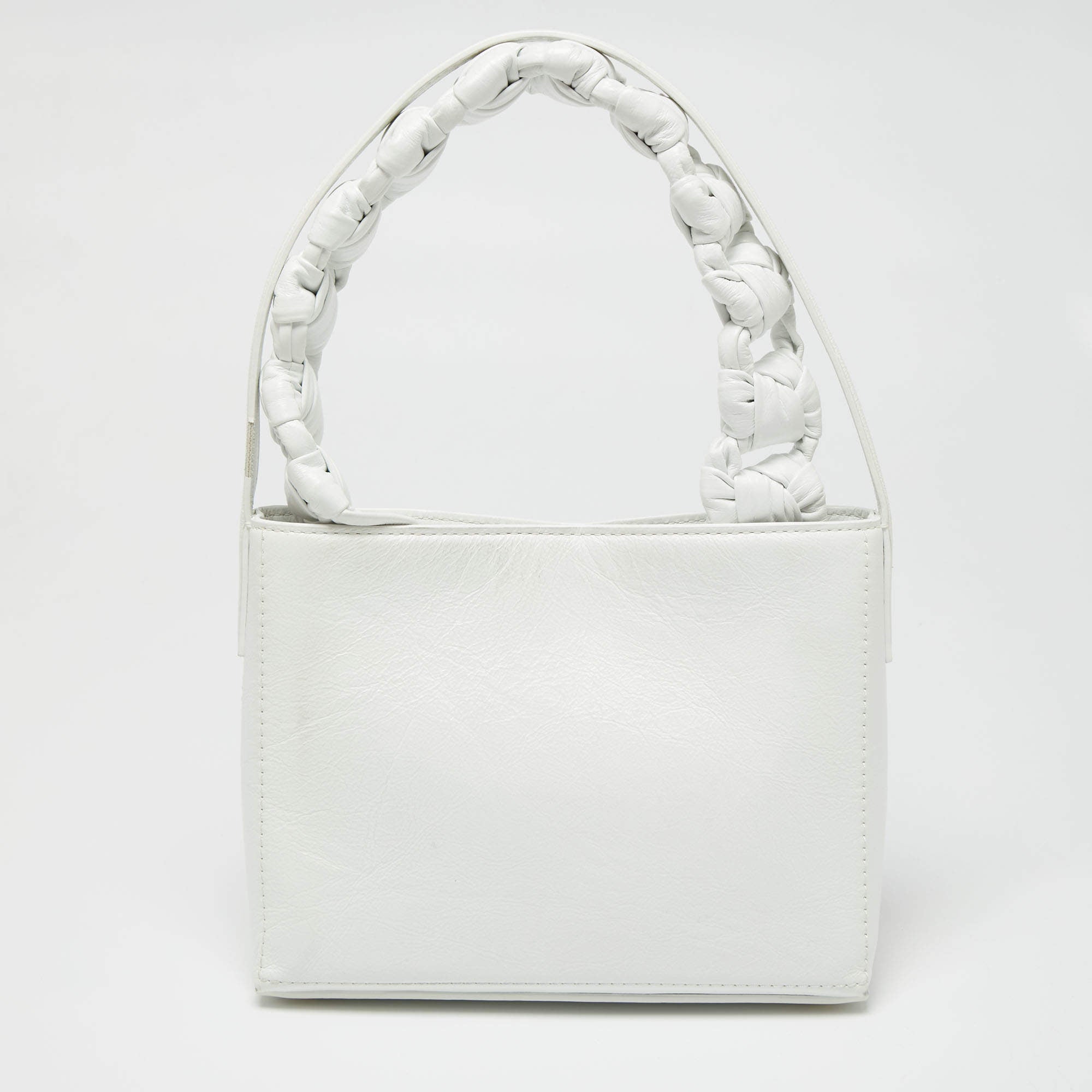 Petit Sac Nœud en cuir - White