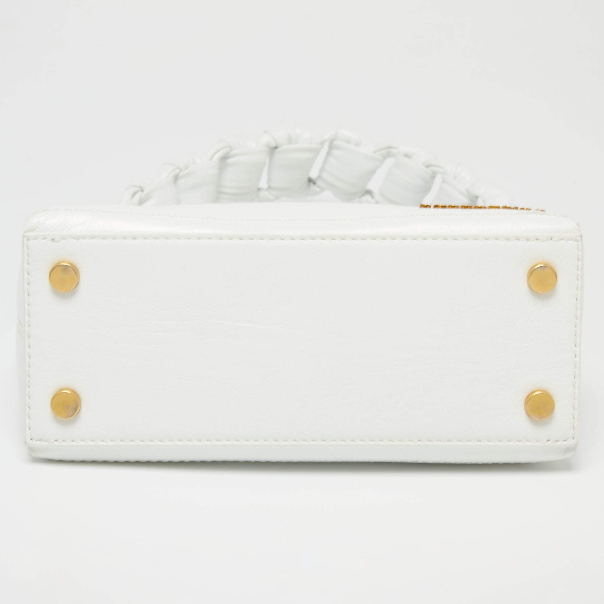 Petit Sac Nœud en cuir - White