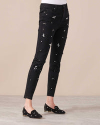 Jeans Luxury à détails brodés - Black